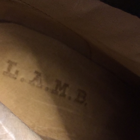 L.A.M.B Todd Leather Ankle Boot Bootie Black - Picture 8 of 8